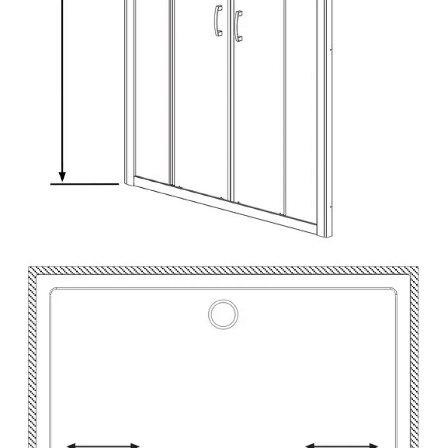 Душевая дверь в нишу Radaway Premium Plus DWD 33353-01 140 см 33353-01-08N