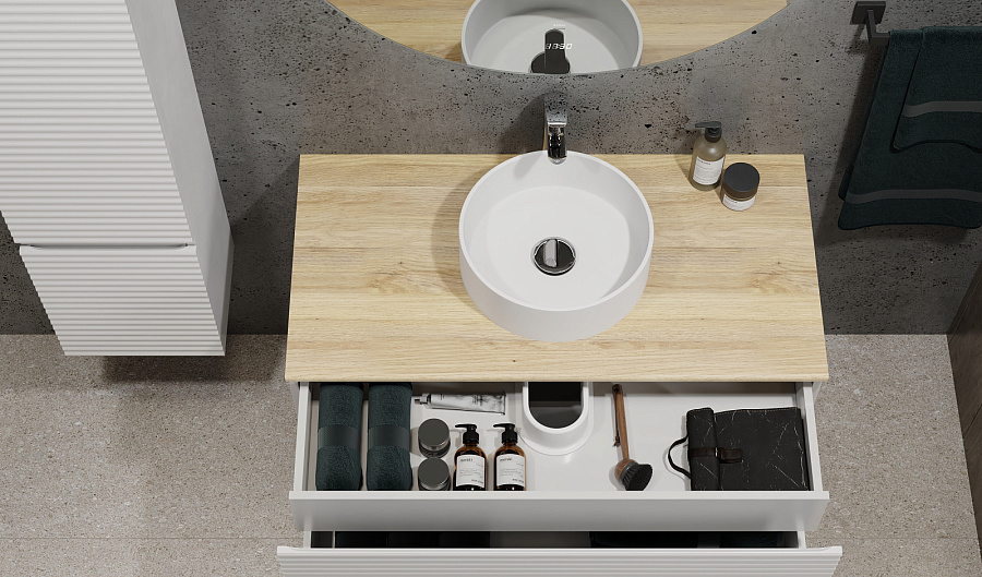 Тумба  Jorno Cossety 100 подвесная Белый/Дуб Мавелла голд