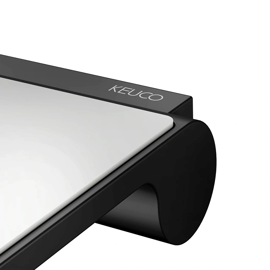 Держатель туалетной бумаги с полочкой Keuco Plan 14973370000 черный матовый