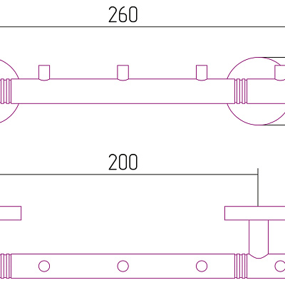 Вешалка КАНЬОН - 5 крючков / L 260 (Золото), арт.03-3000-1005