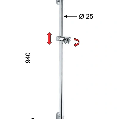 Душевая стойка 90 см Remer 319D, хром