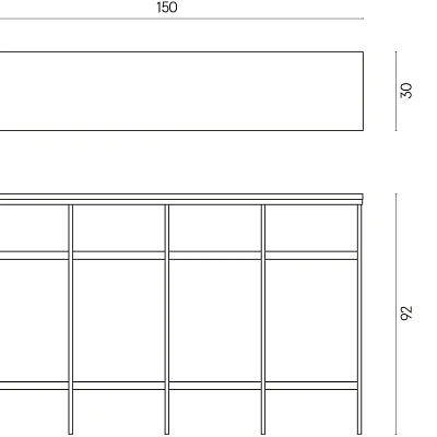 Книжный стеллаж со столешницей из керамогранита Italon Home TRINITY 150х30