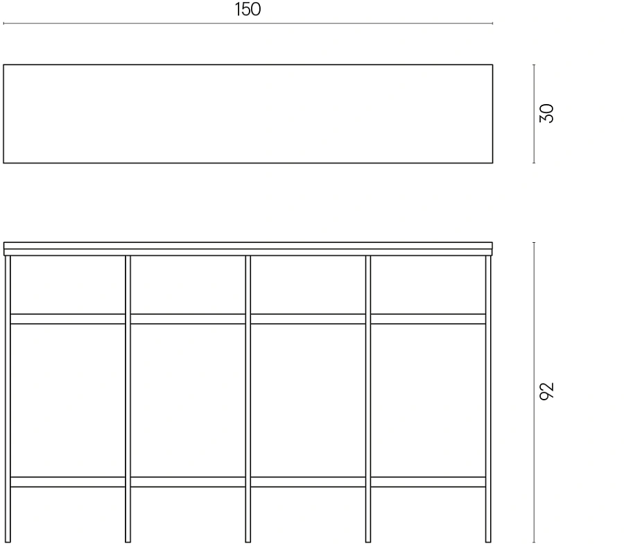 Книжный стеллаж со столешницей из керамогранита Italon Home TRINITY 150х30