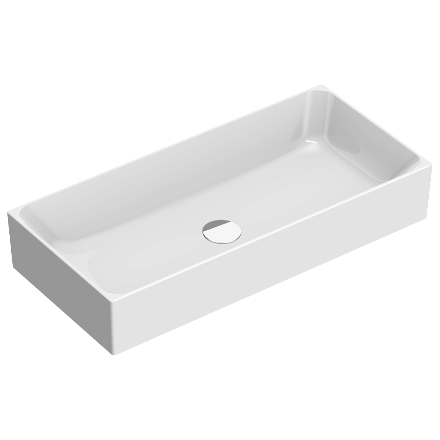 Раковина Catalano Premium 75х35, арт.0222750001, без отв. под смеситель, белый глянцевый