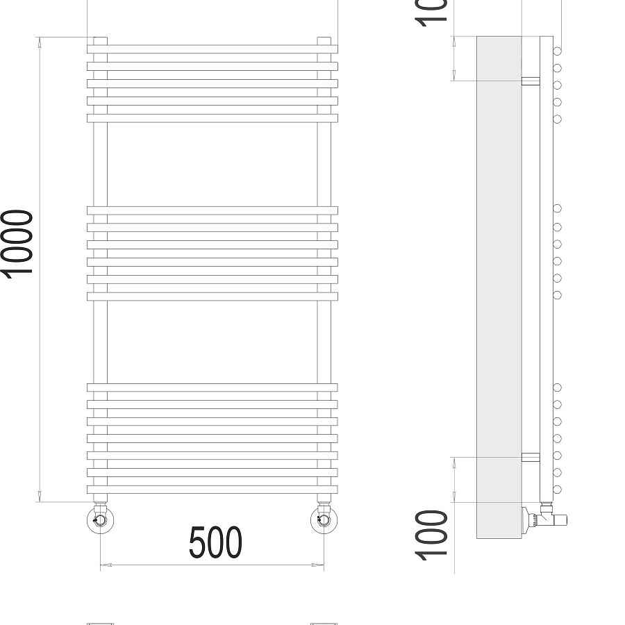 Ватра П18 500х1000 Полотенцесушитель TERMINUS, арт.4670078530554