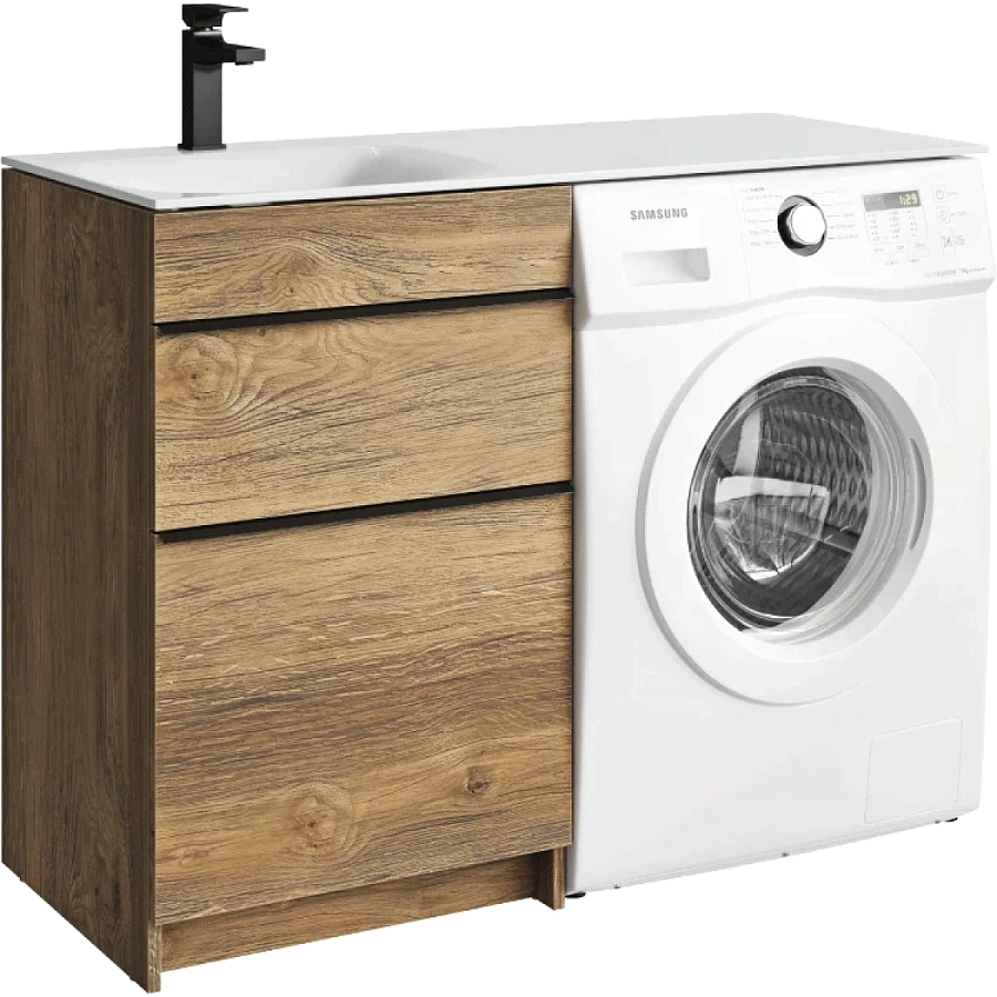 Тумба под стиральную машину Aqwella Terra 53 напольная дуб балтийский