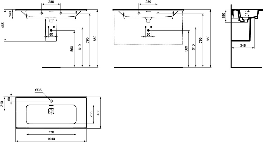 Раковина Ideal Standard Strada II Vanity  104x46 подвесной