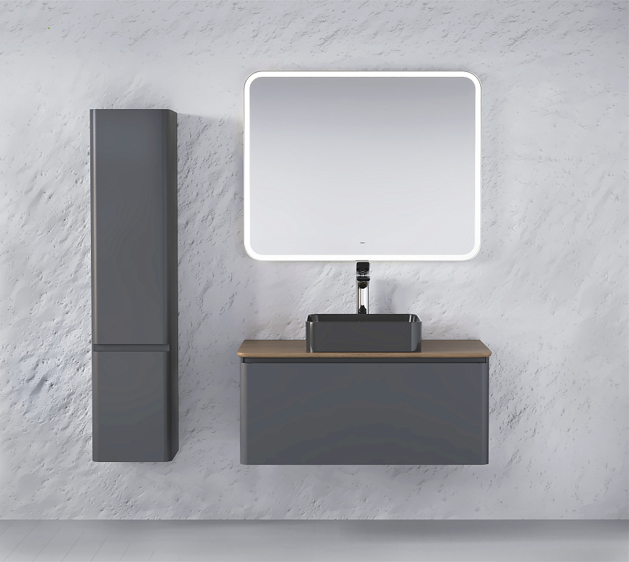 Тумба под умывальник Raval Morelle 100 подвесной антрацит/трюфель