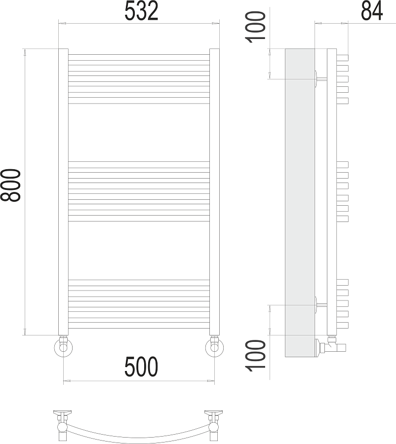 Классик П16 500х800 Полотенцесушитель TERMINUS, арт.4670078529596