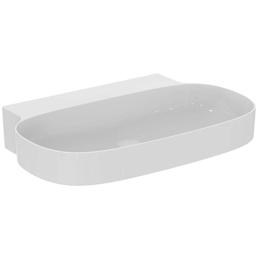 Раковина Ideal Standard Atelier Linda-X 75x50 см T499301 без отверстия под смеситель и перелива, шлифованный низ, белый глянцевый