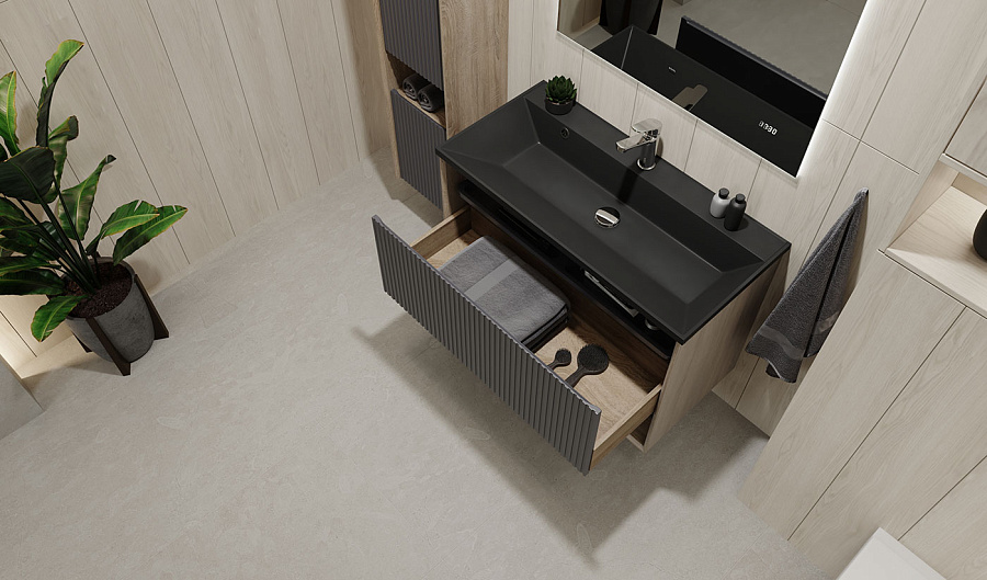 Тумба Jorno Tossony 90 подвесная Дуб Самдал/Антрацит