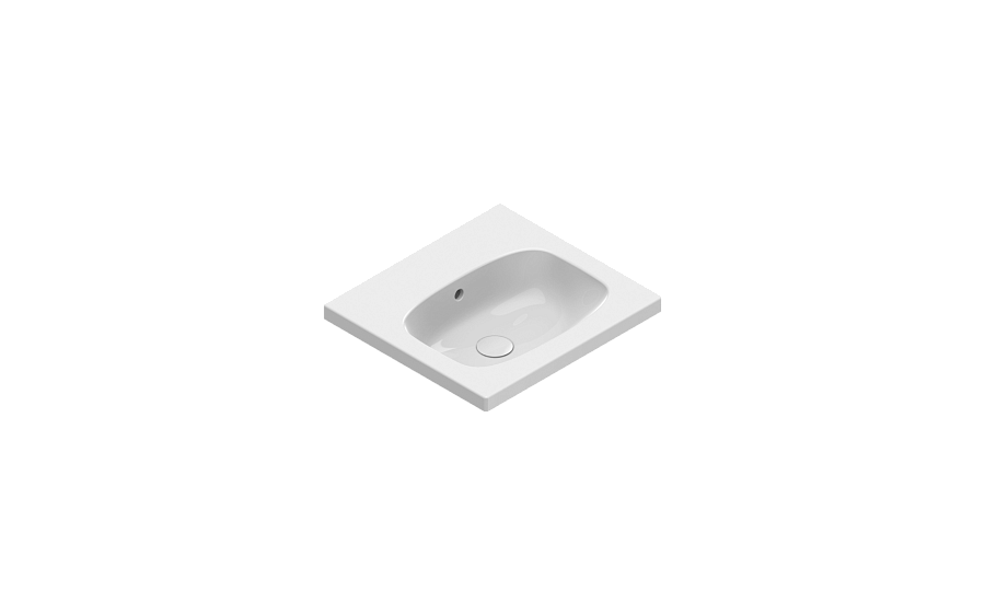 Раковина Catalano Alvea 50х46, арт.0620500001, без отв. под смеситель, белый глянцевый