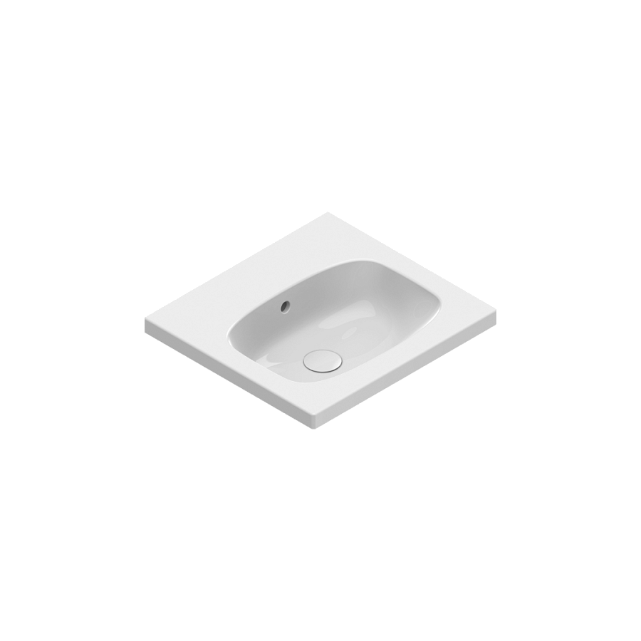 Раковина Catalano Alvea 50х46, арт.0620500001, без отв. под смеситель, белый глянцевый