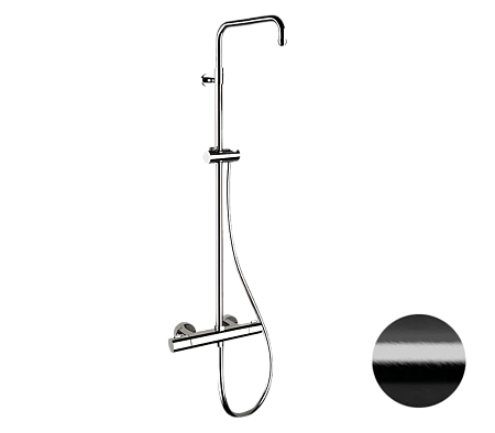 Душевая система термостатическая Remer Elegance EQ32ASSDCFP, черный брашированный хром