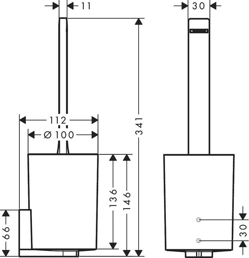 Hansgrohe WallStoris Держатель для туалетного ершика черный матовый 27927670
