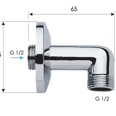 Шланговое подключение для душа Remer 309, хром