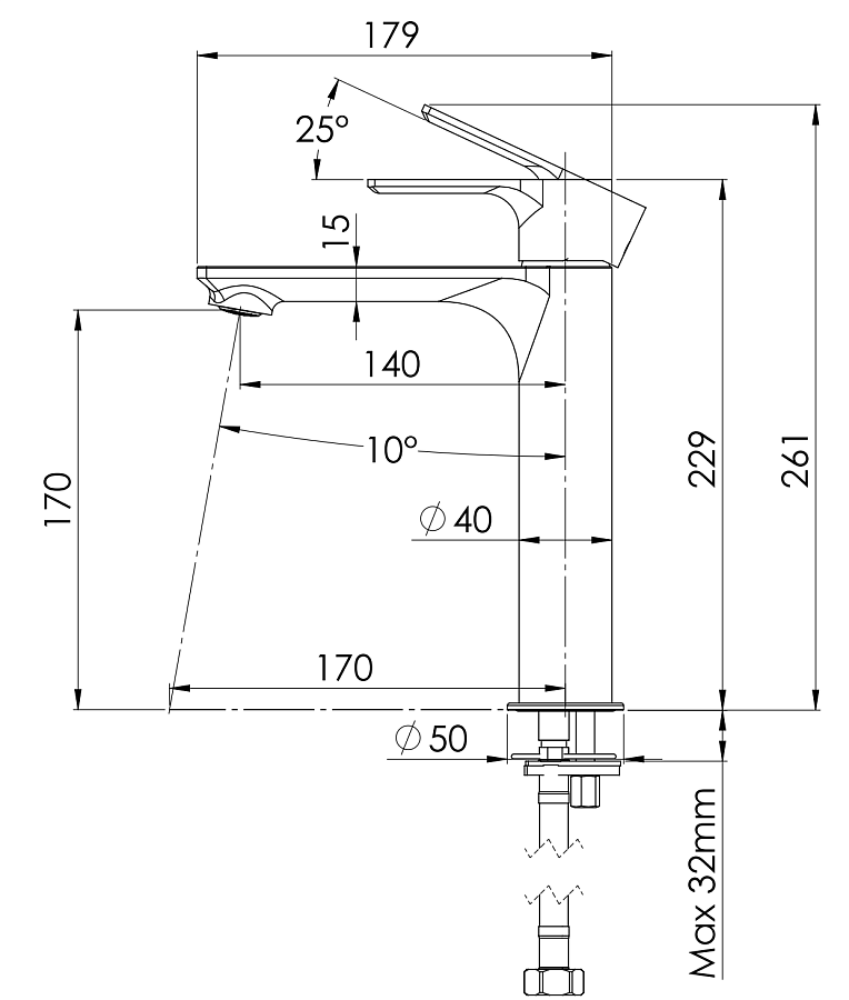 Смеситель для раковины Remer Energy EY12A, хром