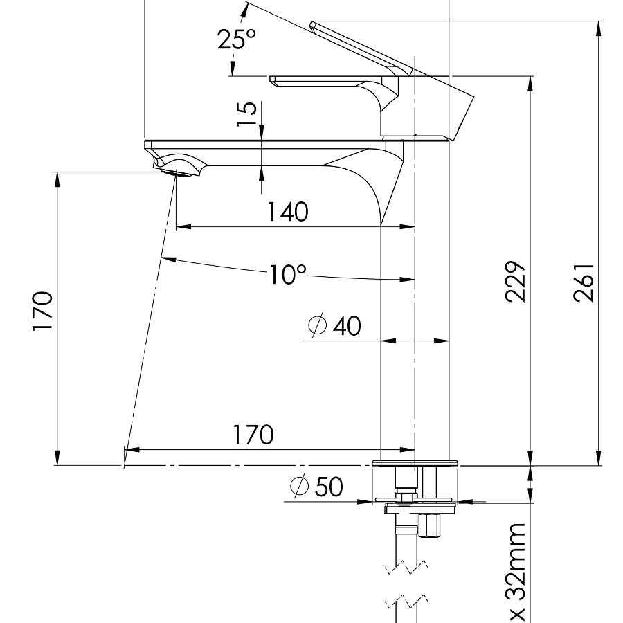 Смеситель для раковины Remer Energy EY12A, хром