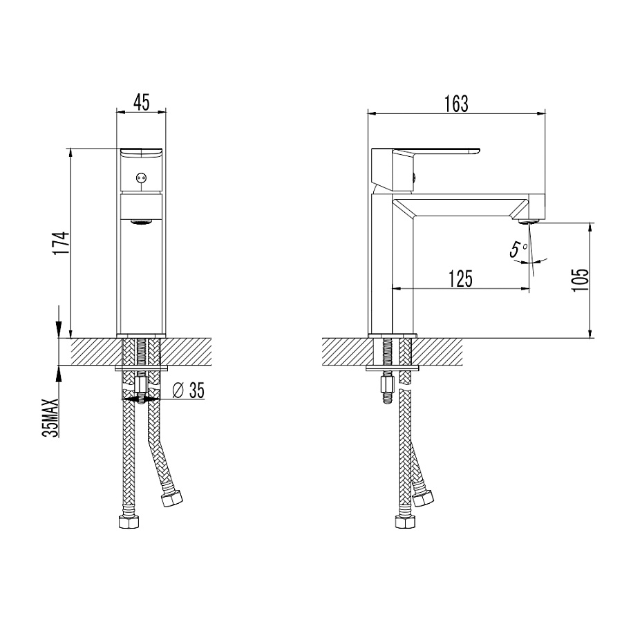 AQM6610CR Parma Смеситель для раковины однорычажный, Хром