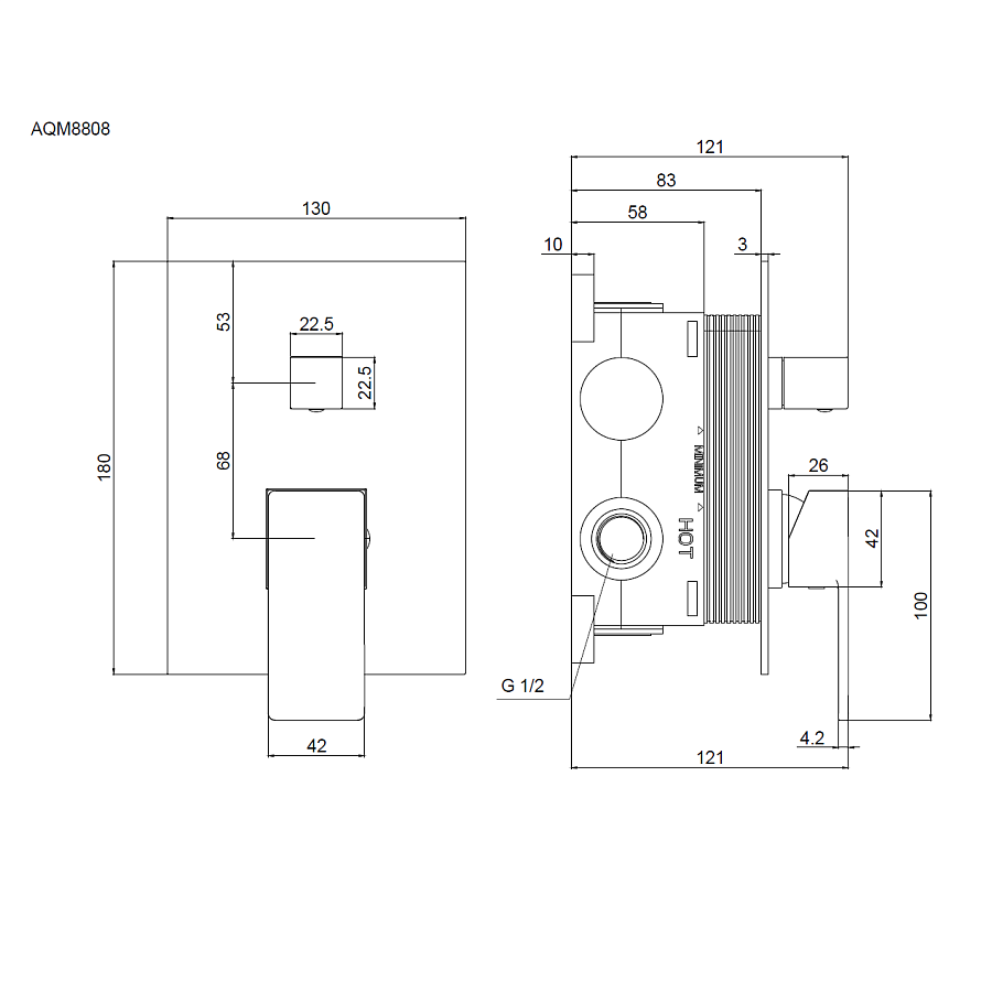 Savona Встраиваемый смеситель на 2 потр. в комплекте с внутр. Частью