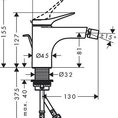 Смеситель для биде Hansgrohe Talis E, 71720000