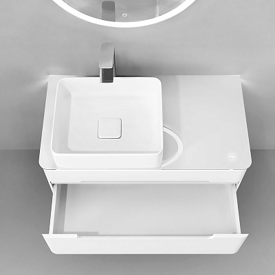 Тумба под умывальник Jorno Shine 90 подвесной белая