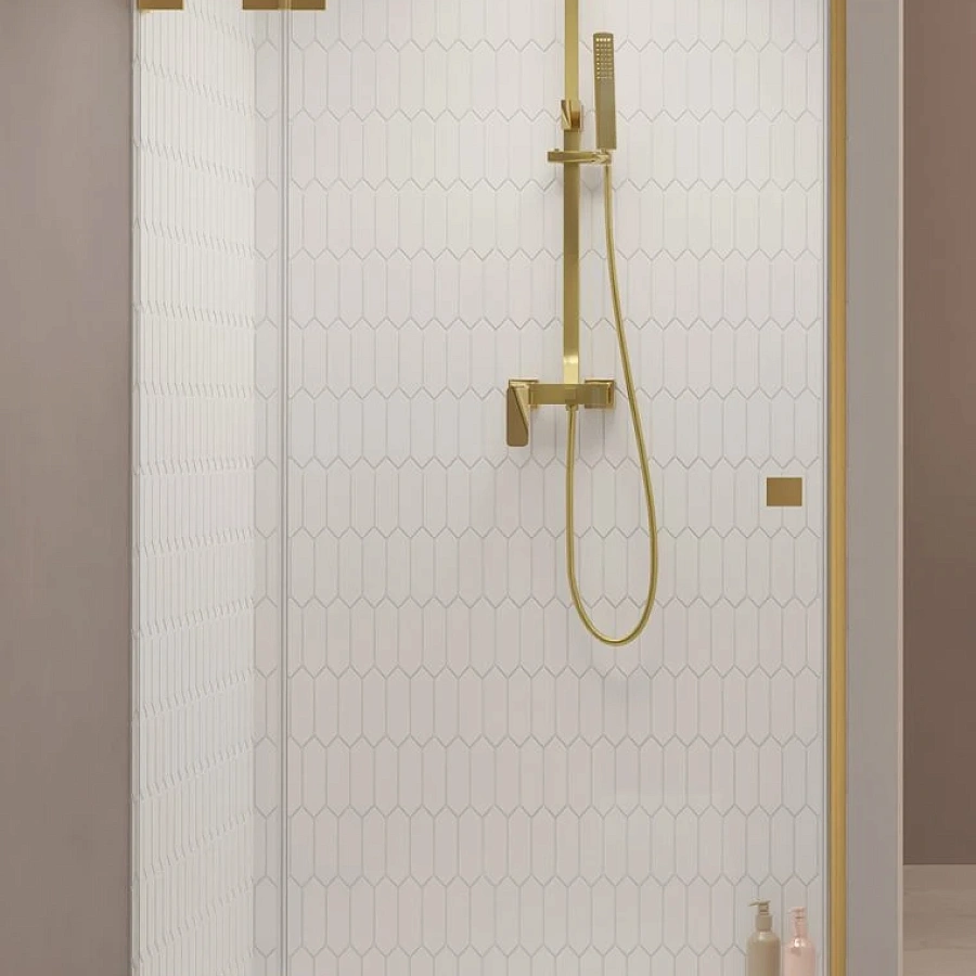 Душевая дверь Radaway Essenza Pro Brushed Gold DWJ 100x200 L стекло прозрачное/профиль брашированное золото