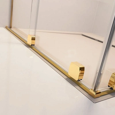 Душевая дверь Radaway Furo KDD Gold, 90 x 200 см, с неподвижной частью, стекло прозрачное, профиль золото, правая, 10105090-09-01R