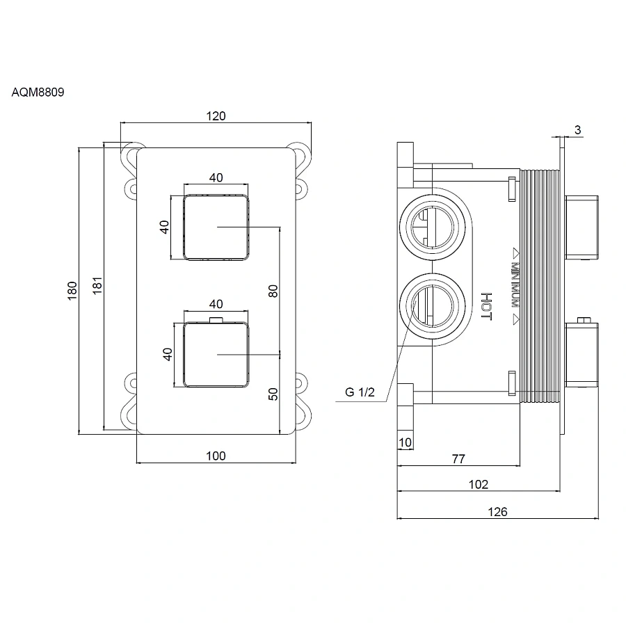 Savona Встраиваемый термостат на 3 потр. в комплекте с внутр. Частью