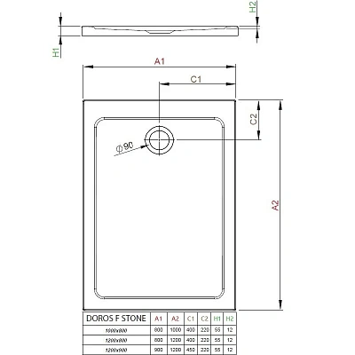Поддон для душа Radaway Doros SDRF1080-01-04S F, 100 x 80 см, прямоугольный
