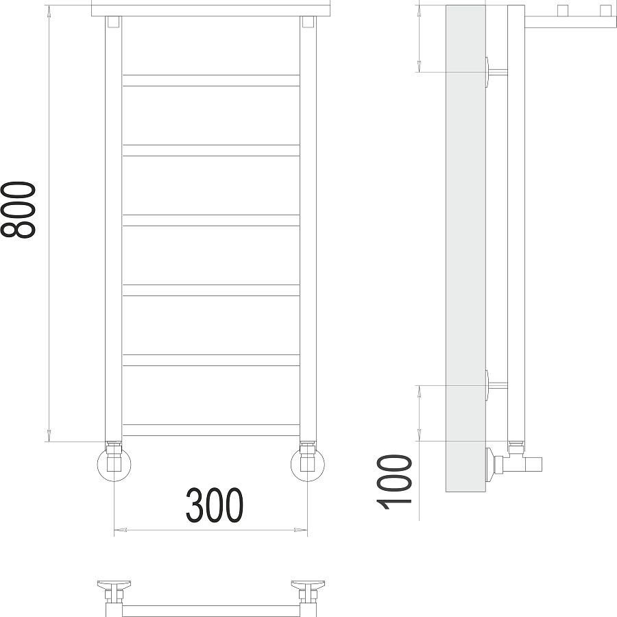Контур с/п П7 300х800 Полотенцесушитель TERMINUS, арт.4670078529695