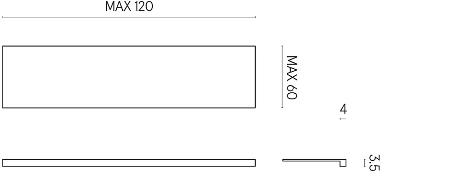 Подоконник левый Italon Home HORIZON 120