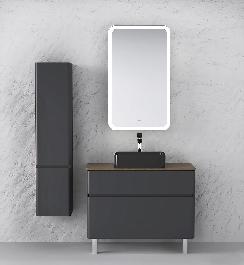 Тумба под умывальник Raval Morelle 80 напольная антрацит/трюфель