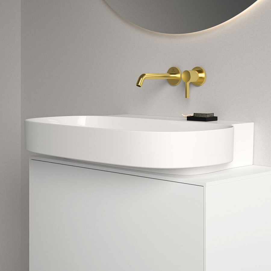 Раковина Ideal Standard Atelier Linda-X 75x50 см T499301 без отверстия под смеситель и перелива, шлифованный низ, белый глянцевый