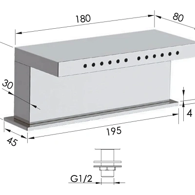 Излив в борт ванны Remer 91ZCF, хром