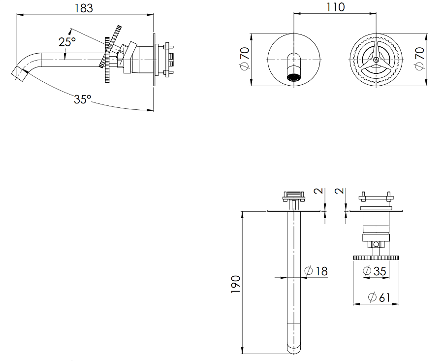 Смеситель для раковины Remer Chrono CH15PLWB, хром