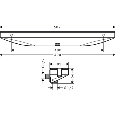 Porter-набор Hansgrohe FixFit 500 L с полкой, матовый белый, 26843700