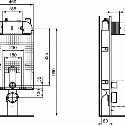 Легкая рамочная инсталляция для унитазов Ideal Standard ProSys 80M R014667