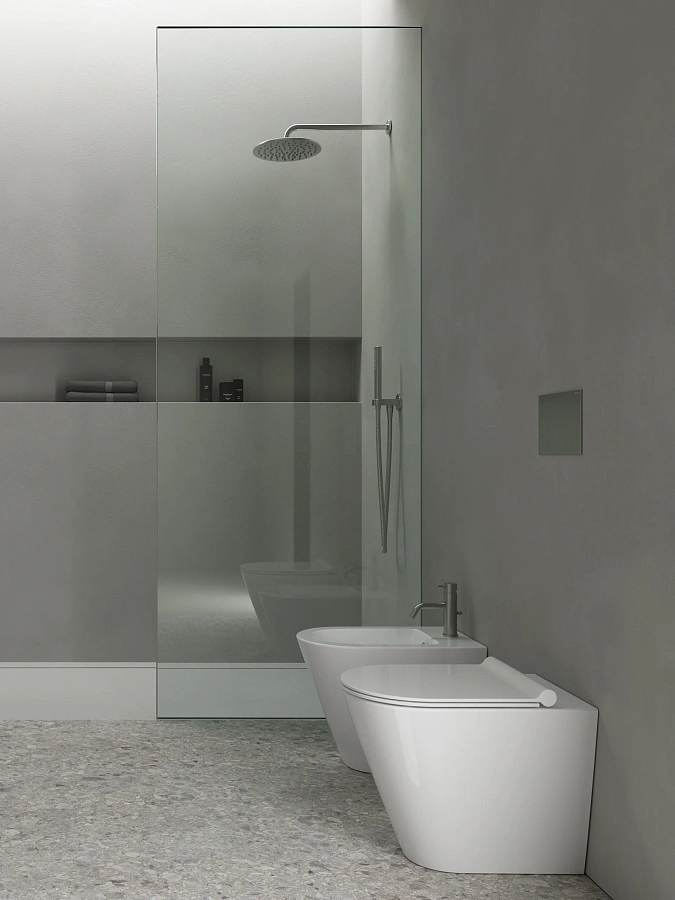 Унитаз приставной Catalano Zero 55х35, белый глянцевый, торнадо, арт.114550001