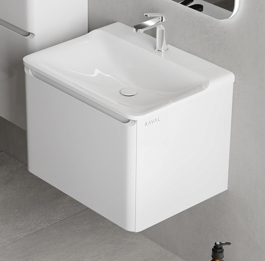 Тумба под умывальник Raval Welto 60 подвесная белая