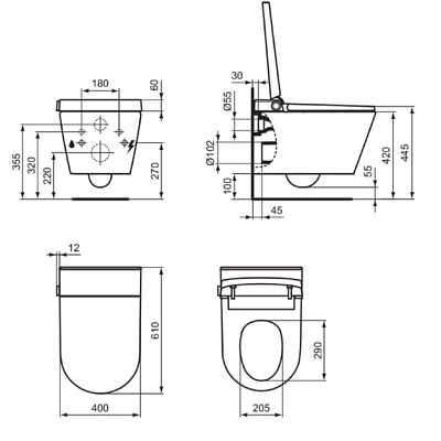 Подвесной умный унитаз Ideal Standard I.Life E K875501