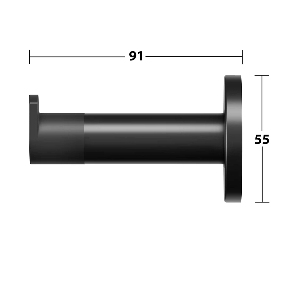 Крючок для полотенца с упором для двери Keuco Plan 14911370000 черный матовый
