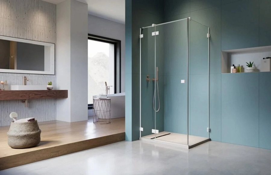 Душевая дверь Radaway Essenza Pro White KDJ 100L, 100 х 200 см, с неподвижной частью, стекло прозрачное, профиль белый, левая, 10097100-04-01L