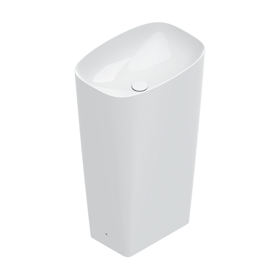 Напольная раковина Catalano Green 55х38 h85, с отв. для слива в стене, арт.0428551001, белый глянцевый