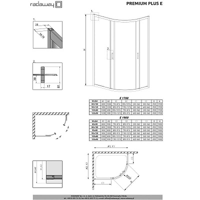 Душевой уголок Radaway Premium Plus E 90x80x190 стекло фабрик