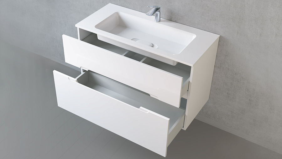 Тумба под умывальник Jorno Modul 100 подвесной белая
