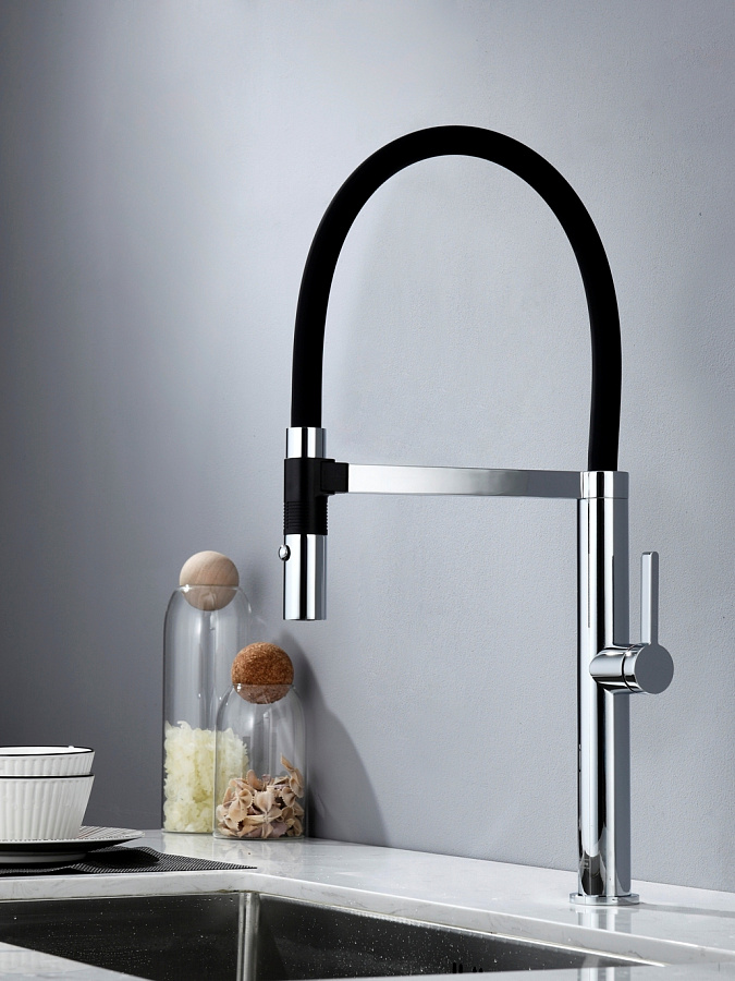 AQM9904CR Cucina Смеситель для кухни с гибким изливом, хром