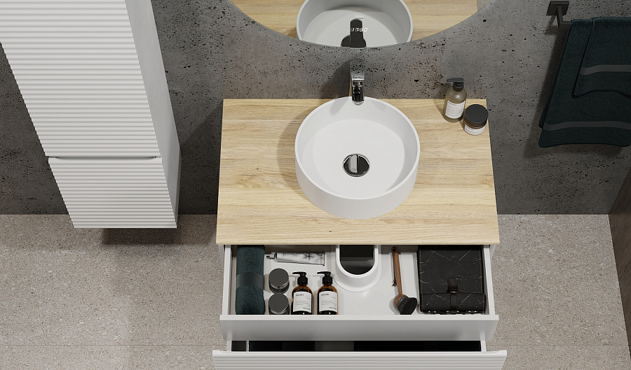 Тумба  Jorno Cossety 80 подвесная Белый/Дуб Мавелла голд