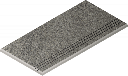 Ступень Italon CONTEMPORA CARBON GRADINO ROUND GRIP 30X60 SX / КАРБОН ЗАКРУГ.ГРИП 30X60 ЛЕВ