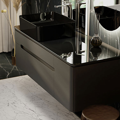 Тумба под умывальник Jorno Shine 120 подвесной антрацит